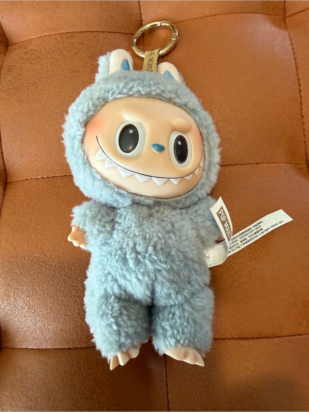 Labubu POP MART Grey Furry Monster Keychain Plush